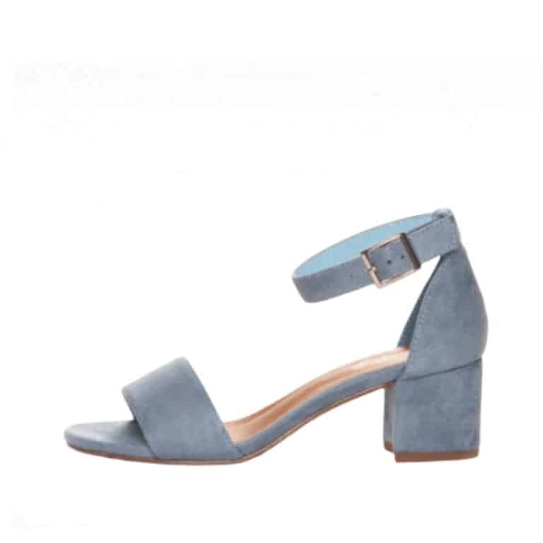 Duffy sandal med ankelrem i flot blå farve med hæl