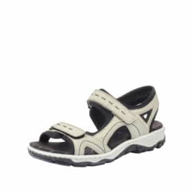 Rieker sandal dame i beige med 2 velcrolukninger