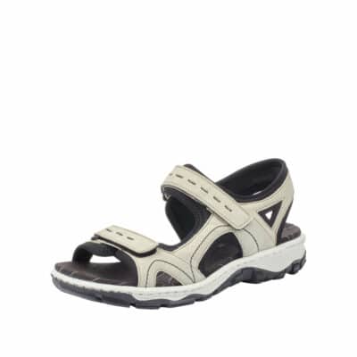Rieker sandal dame i beige med 2 velcrolukninger