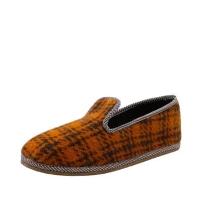 Shepherd kamelulds hjemmesko til herre i orange