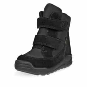 Ecco Urban Mini GTX støvle til børn i sort med GoreTEX og to velcroremme