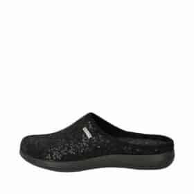 Rohde hjemmesko til dame i sort filt med pailletter og udtagelig sål