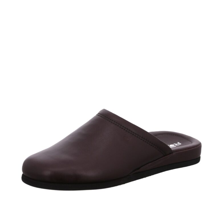 Rohde hjemmesko til herre i sort skind med bløde såler