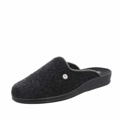 Rohde hjemmesko til herre i sort filt med blød indersål samt let og fleksibel ydersål