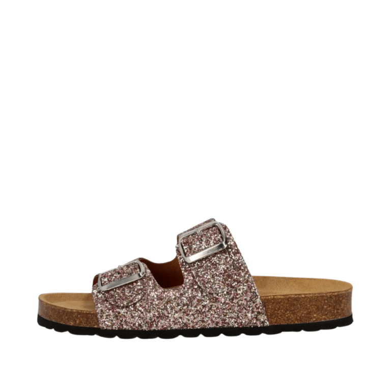 Shoedesign Copenhagen sandal i rosa glimmer med justerbare spænder