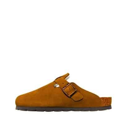 Rohde Sunnys N°15 slippers til dame i brunt ruskind med uldforing