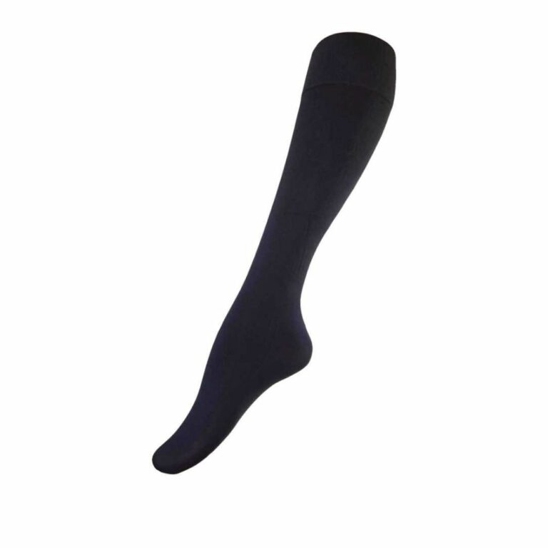 festival knæstrømpe til dame i sort. Lækker mikrofiber strømpe med topelastik