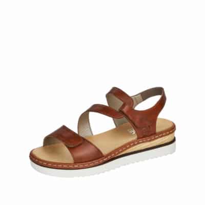 Rieker sandal til dame i brun lavet af skind