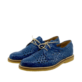 Angulus sko dame i blå med justerbar snøre