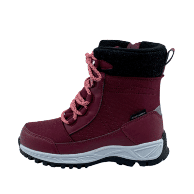 Kompis støvle børn i bordeaux med funktionel lynlås