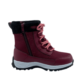 Kompis støvle børn i bordeaux med funktionel lynlås