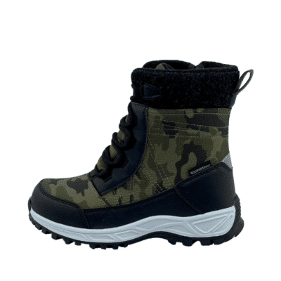 Kompis støvle børn i camoflage farve med lynlås og snøre.