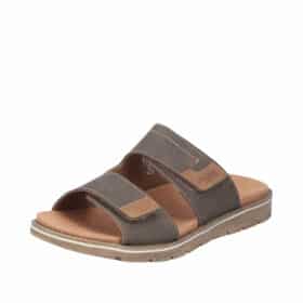 Rieker sandal til herre i brun med 2 velcrolukninger