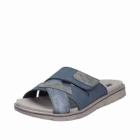Rieker slenters sandal i flot blå farve med slip-on og justerbar velcro. Model: 24350-14