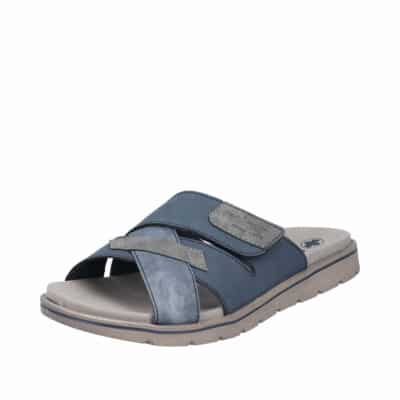 Rieker slenters sandal i flot blå farve med slip-on og justerbar velcro. Model: 24350-14