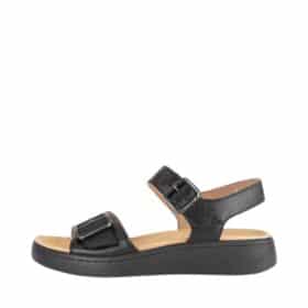 Gabor sandal til dame i sort med spænde detaljer og velcro