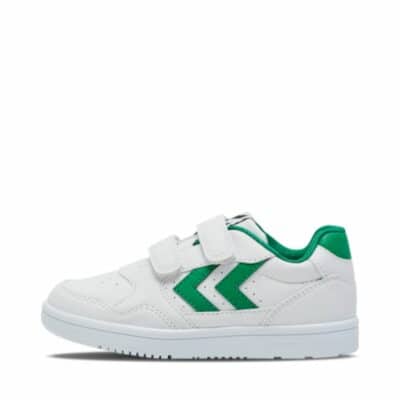 Hummel Camden Jr sneakers til børn i hvid med grønne detaljer