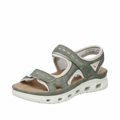 Rieker trekking sandal til dame i grøn med justerbar velcro