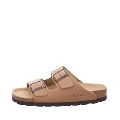 Rohde sandal til dame i sand farve lavet af ægte skind med justerbare spænder