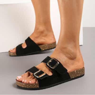 Amour sandal til dame i sort med slip-in funktion