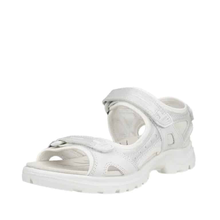 Ecco Offroad vandresandal til dame i hvid skind med velcro