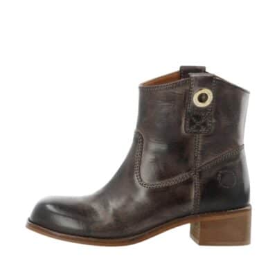 Cashott Casvilma ankelstøvle til dame i brun læder med blokhæl og varm foring