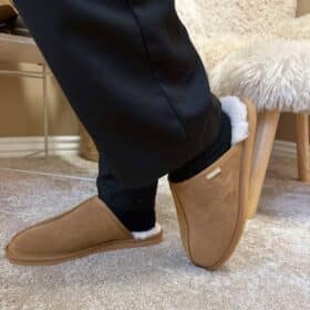 CPH-Comfort hjemmesko til herre i brun ruskind med varmt foer