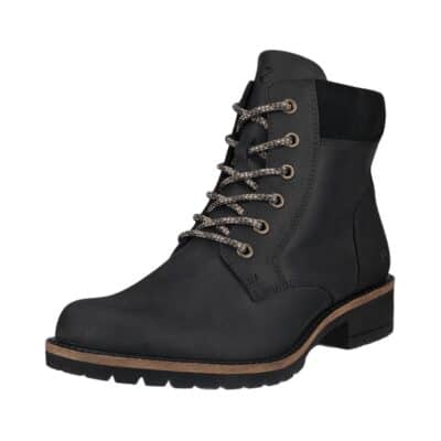 Ecco Elaina ankelstøvle til dame i sort nubucklæder med udtagelig sål