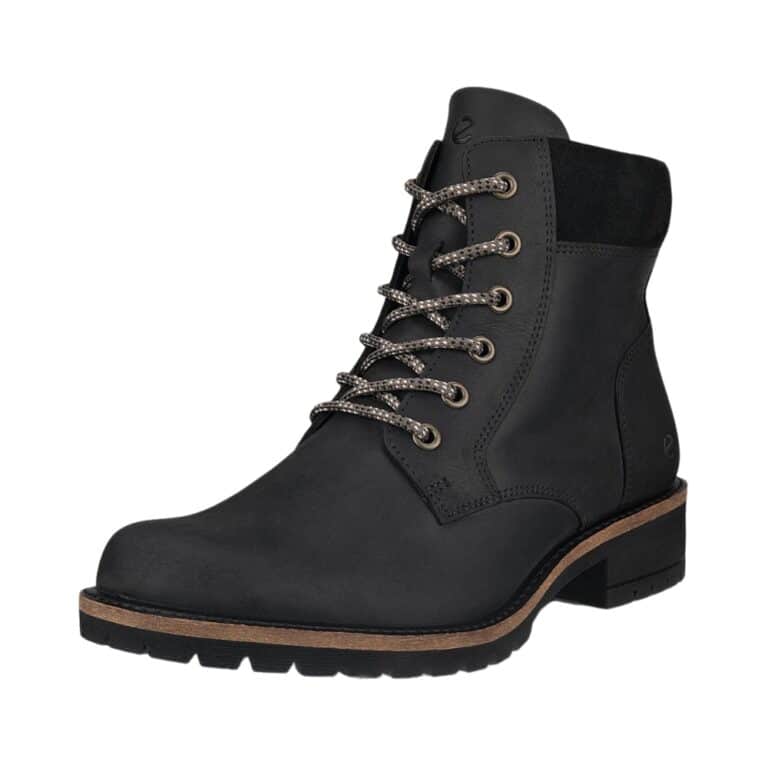 Ecco Elaina ankelstøvle til dame i sort nubucklæder med udtagelig sål