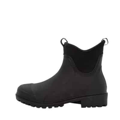 Duffy gummistøvle i sort med neoprenkant og logostropper foran og bagpå