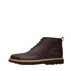 Clarks Weltridge Zip støvle til herre i brunt vokslæder med snørebånd og lynlås samt let og fleksibel ydersål