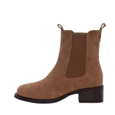 Duffy Marenve Cinque støvle til dame i beige med ruskindoverdel samt blokhæl på 4,5 cm