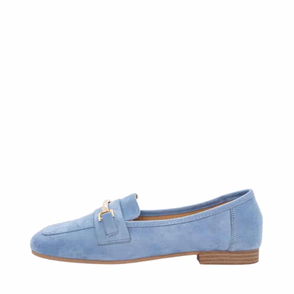 Duffy Novara Tre loafers til dame i blå med gylden detalje