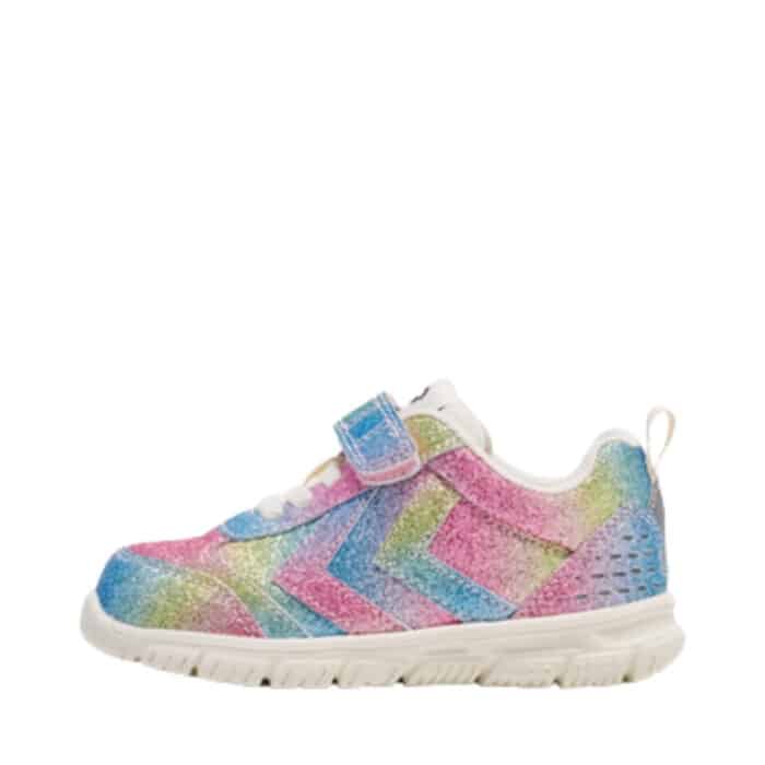 Hummel Crosslite Infant sneakers til børn i glimmer til børn med klipbare velcrorem.