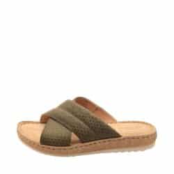 Relaxshoe sandal til dame i grøn med 100% skindkvalitet og krydsrem med flotte detaljer