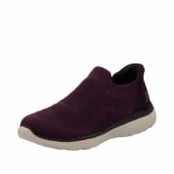 Rieker Ready 2 Go sko til dame i bordeaux, med fast hælkappe og memosoft-sål