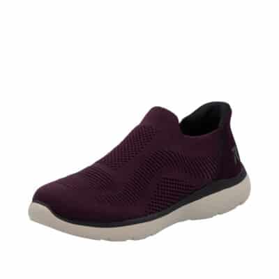 Rieker Ready 2 Go sko til dame i bordeaux, med fast hælkappe og memosoft-sål