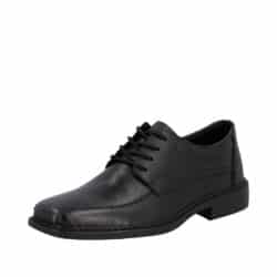 Rieker sko til herre i sort skind med snørebånd og ekstra bredde H samt stødabsorbering