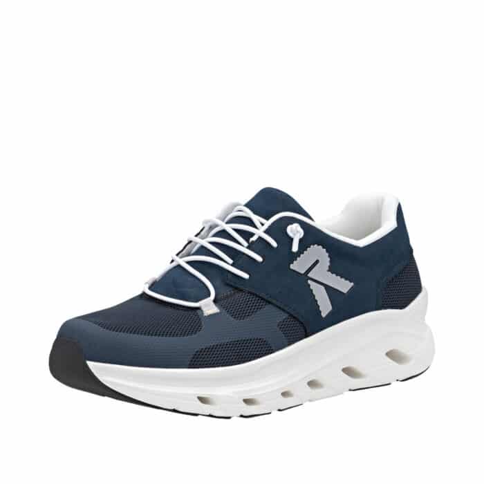Rieker sneakers til herre i blå, med Rieker soft sål og elastik bånd foran.