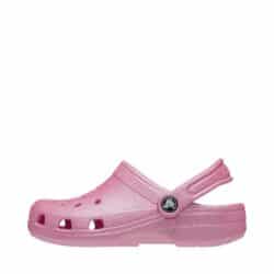 Crocs sandal til børn i pink glimmer med rem bagpå og velkendte Crocs detaljer