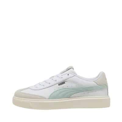 Puma Lajla T-Toe sneakers i hvid. Læderoverdel, blød kvalitet og smuk farvekombination. Model: 397734-07.