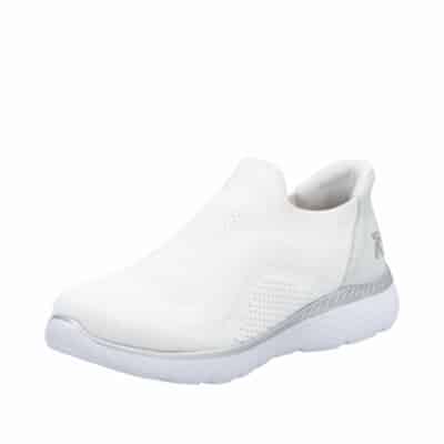 Rieker Ready 2 Go sko til dame i hvid med fast hælkappe med Memo soft indlæg