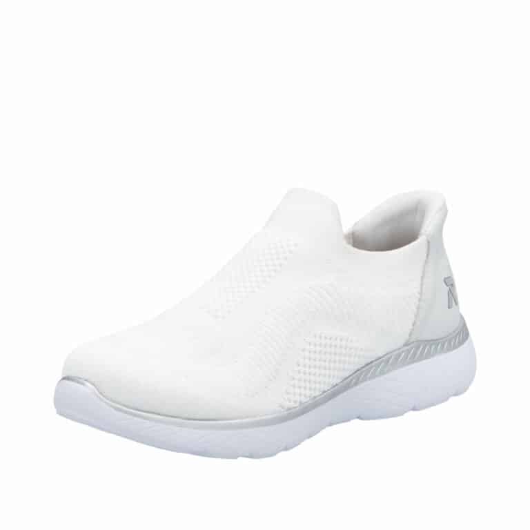 Rieker Ready 2 Go sko til dame i hvid med fast hælkappe med Memo soft indlæg