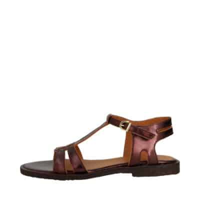 Angulus damesandal i metallisk brun, lavet af 100% læder med rågummisål