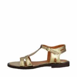Angulus sandal til dame i metallisk guld, lavet af 100% læder med rågummisål og justerbar spænde
