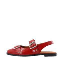 Cashott Casdiana mary jane rød ballerinasko til dame i 100% læder