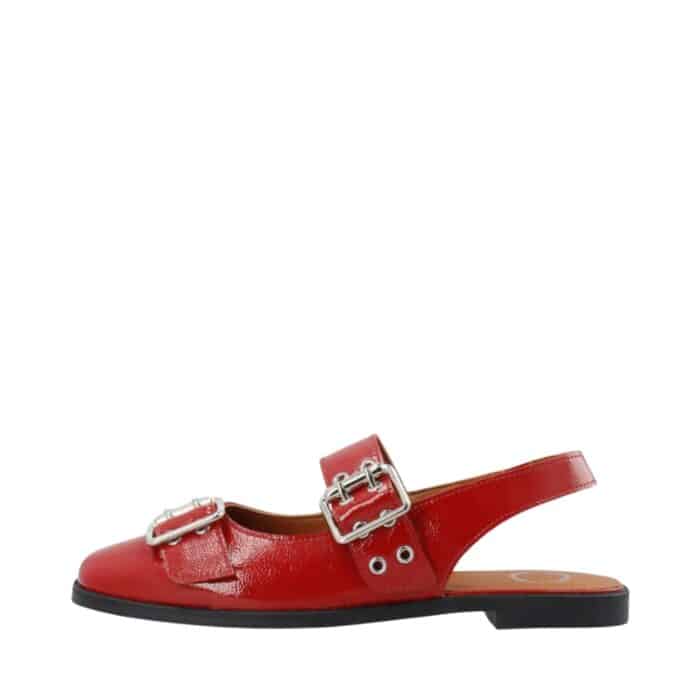 Cashott Casdiana mary jane rød ballerinasko til dame i 100% læder
