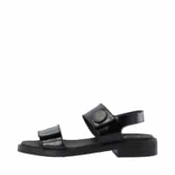 Cashott Casgrace sandal til dame i sort lak, lavet af skind med blokhæl på 3,5 cm.