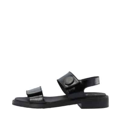 Cashott Casgrace sandal til dame i sort lak, lavet af skind med blokhæl på 3,5 cm.