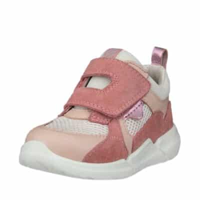 Ecco Biom 2.2 Infant sneakers til børn i rosa, med læderoverdel og udtagelig sål